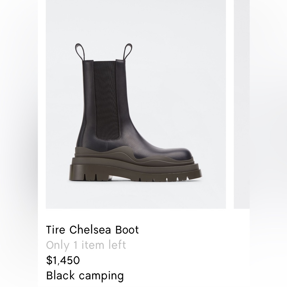 Bottega Veneta Tire Chelsea Boots - Picture 1 of 10
